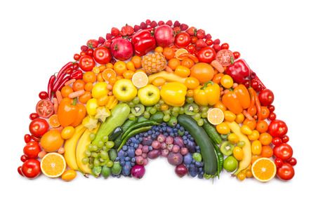 Groente en fruit regenboog